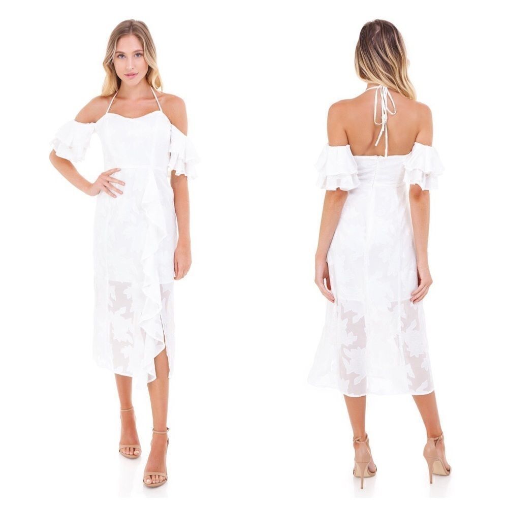 Wayf Casper White Midi Dress